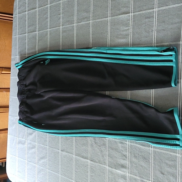 Adidas Womens trackpaints turquoise stripe size S - Picture 1 of 6